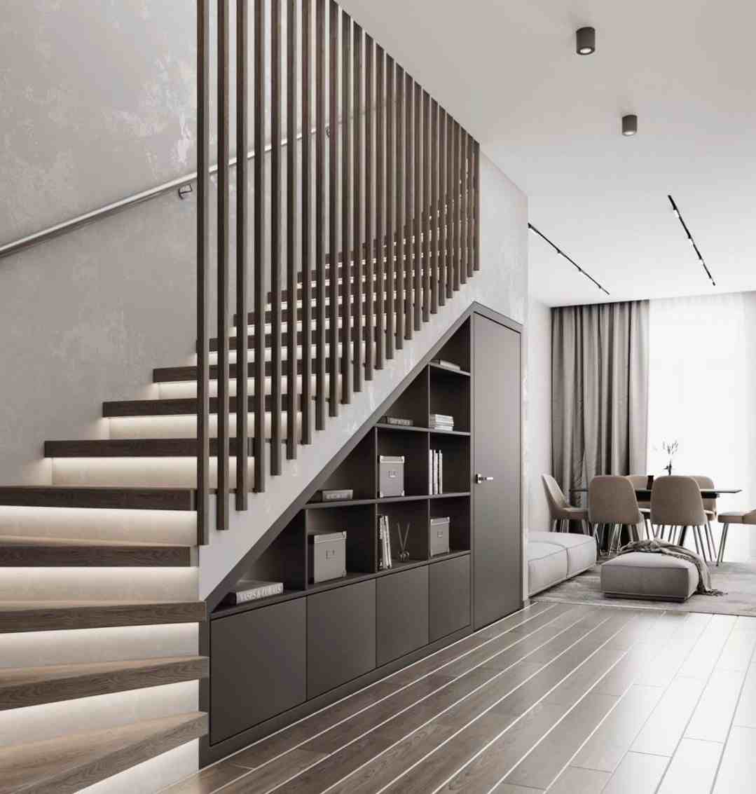 trang tri tu gam cau thang 